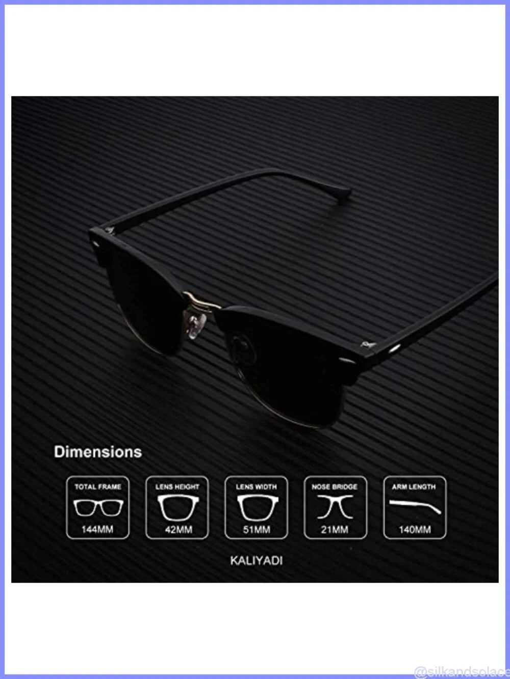 KALIYADI Polarized Sunglasses Semi-Rimless Retro Wrap UV Blocking